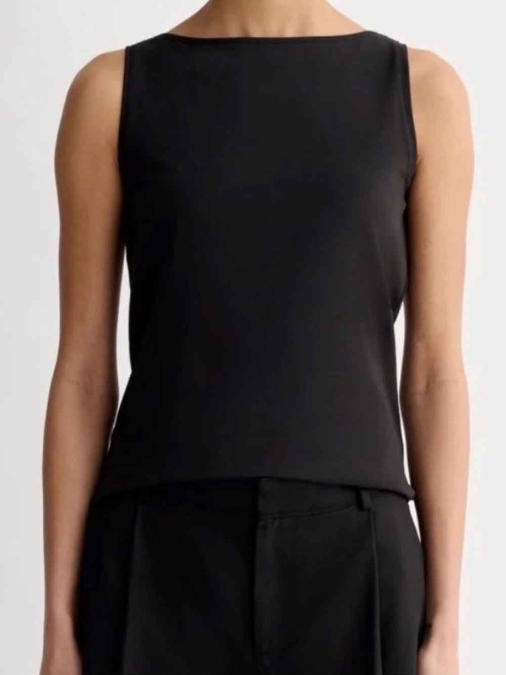 Everlane Women’s Black Sleeveless Boatneck Black Supima Cotton Top Size XL